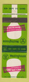 Matchbook Cover - Westinhouse Canada QC WORN BACK