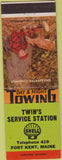 Matchbook Cover - Twins Shell oil gas Fort Kent ME