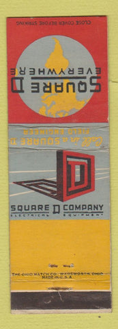 Matchbook Cover - Square D Electrical Equipment NO DEALER