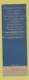 Matchbook Cover - Square D Electrical Equipment NO DEALER