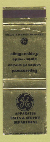 Matchbook Cover - GE General Electric Apparatus QC Canada WORN