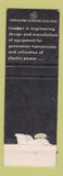 Matchbook Cover - GE General Electric Apparatus QC Canada WORN