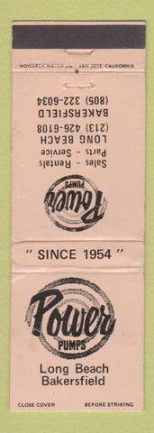 Matchbook Cover - Power Pumps Long Beach Bakersfield CA WEAR
