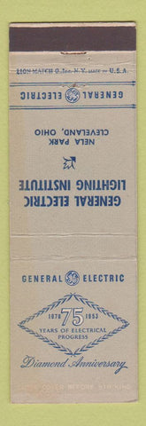 Matchbook Cover - General Electric GE 75th Cleveland OH Nela Park