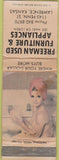 Matchbook Cover - Freeman Furniture Lawrence KS pinup POOR