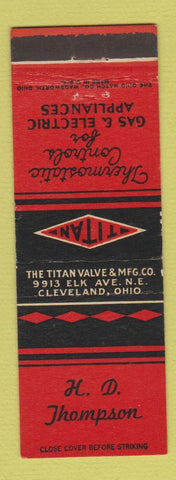 Matchbook Cover - Titan Valve Manufacturing HD Thompson Cleveland OH