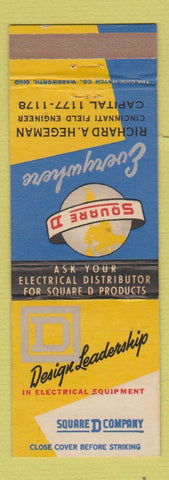 Matchbook Cover - Square D Electrical Equipment Richard Hegeman Cincinnati OH