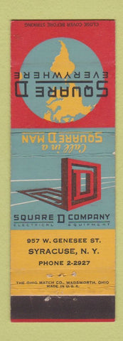 Matchbook Cover - Square D Electrical Equipment Syracuse NY