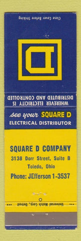 Matchbook Cover - Square D Electrical Equipment Toledo OH