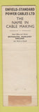 Matchbook Cover - Enfield Standard Power Cables Bryant May UK England WEAR