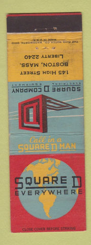 Matchbook Cover - Square D Electrical Equipment Boston MA WEAR