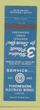 Matchbook Cover - Thomson Electrical Works Montreal QC Sherbrooke