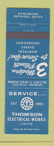 Matchbook Cover - Thomson Electrical Works Montreal QC Sherbrooke