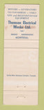 Matchbook Cover - Thomson Electrical Works Montreal QC Sherbrooke