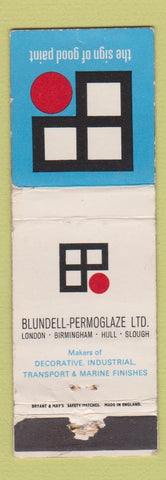 Matchbook Cover - Blundell Permoglaze Finishes London Birmingham UK WORN
