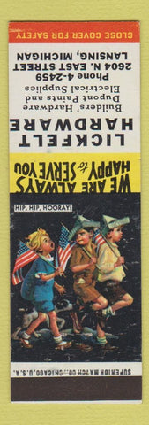 Matchbook Cover - Lickfelt Hardware Dupont Paint Lansing MI