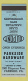 Matchbook Cover - Du Pont Paints Parkside Hardware PA BLUE