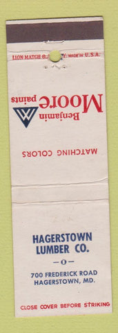 Matchbook Cover - Benjamin Moore Paint Hagerstown Lumber MD