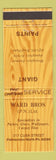 Matchbook Cover - Ward Bros Paints Glass Carpet Tiles Palmerston New Zealand