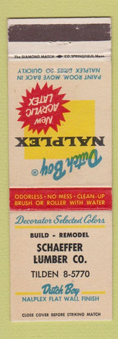 Matchbook Cover - Dutch Boy Paint Schaeffer Lumber