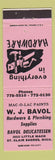 Matchbook Cover Bavol Hardware Mac O Lac Paints St Clair Shores MI PINK