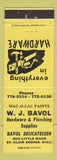 Matchbook Cover - Bavol Hardware Mac O Lac Paints St Clair Shores MI YELLOW