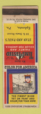 Matchbook Cover - Time Tested Paints Stan & Paul's Ephrata PA WEAR