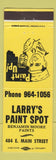 Matchbook Cover - Larry's Paint Spot Benjamin Moore YELLOW