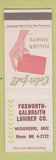 Matchbook Cover - Fuller Paint Foxworth Galbraith Lumber Wickenburg AZ