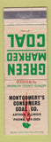 Matchbook Cover - Green Marked Coal Montgomery's Arthur IL WEAR