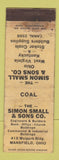 Matchbook Cover - Simon Small Coal Builder Supply Mansfield OH POOR