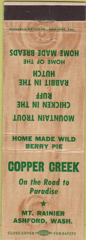 Matchbook Cover - Copper Creek Ashford WA