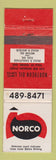 Matchbook Cover - Norco Northern Oil Ville St Pierre QC