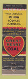 Matchbook Cover - Great Heart Coal Winthrop IA Elevator WORN