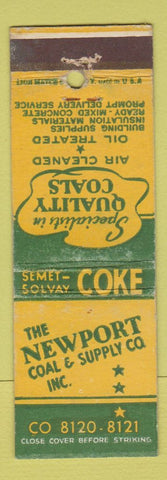 Matchbook Cover - Newport Coal & Supply  WEAR