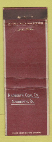 Matchbook Cover - Narberth Coal PA TAPED WEAR