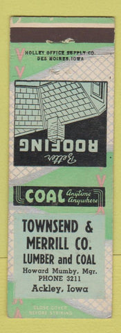 Matchbook Cover - Townsend & Merill Lumber Coal Ackley IA