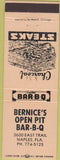 Matchbook Cover - Bernice's BBQ Naples FL peach