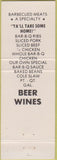 Matchbook Cover - Bernice's BBQ Naples FL peach