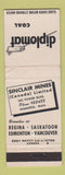 Matchbook Cover - Diplomat Coal Winnipeg MB Sinclair Mines