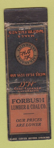 Matchbook Cover - D&H Anthracite Coal Forbush Lumber POOR