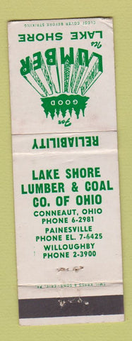 Matchbook Cover - Lake Shore Lumber Coal Conneaut OH WEAR