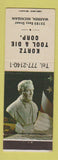 Matchbook Cover - Kortz Tool and Die Corp Warren MI