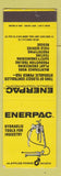 Matchbook Cover - Enerpac Hydraulic Tools London UK England SAMPLE