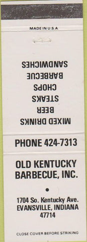 Matchbook Cover - Old Kentucky BBQ Evansville IN