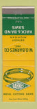Matchbook Cover - Barnes Metal Cutting Saws Detroit MI