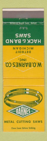 Matchbook Cover - Barnes Metal Cutting Saws Detroit MI