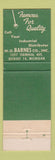 Matchbook Cover - Barnes Metal Cutting Saws Detroit MI