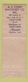 Matchbook Cover - South Bend Tools IN Milling Machine #2