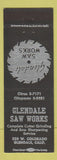 Matchbook Cover - Glendale Saw Works Glendale CA